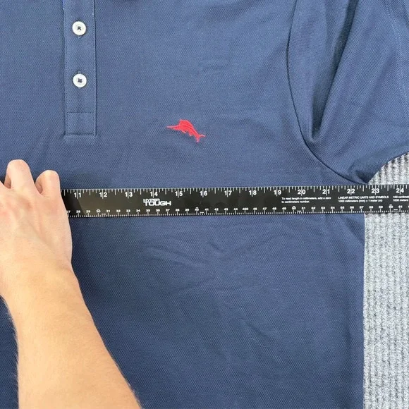 Tommy Bahama Island Zone Mens Polo Shirt Size Large Blue Stretch Short Sleeve - Picture 6 of 9